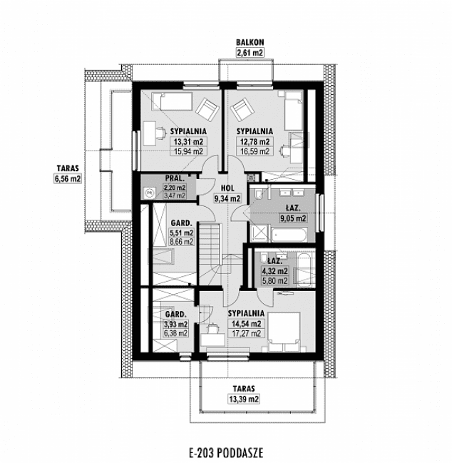Rzut projektu E-203 -  