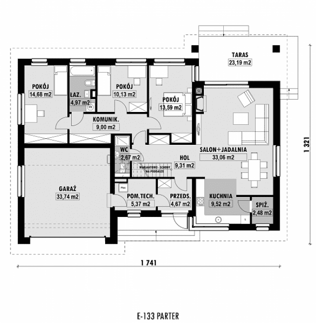 Rzut projektu E-133 -
