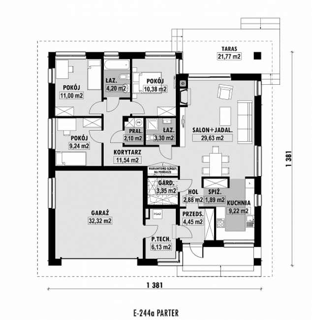 Rzut projektu E-244a -