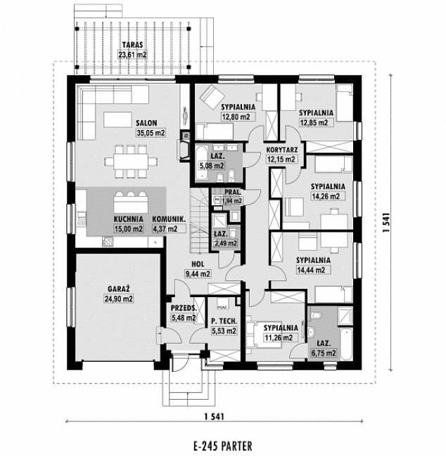 Rzut projektu E-245 -  
