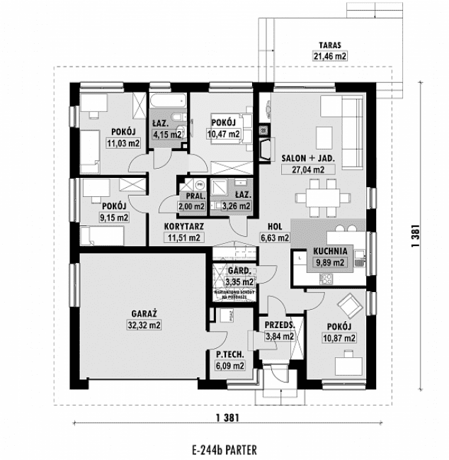 Rzut projektu E-244b -