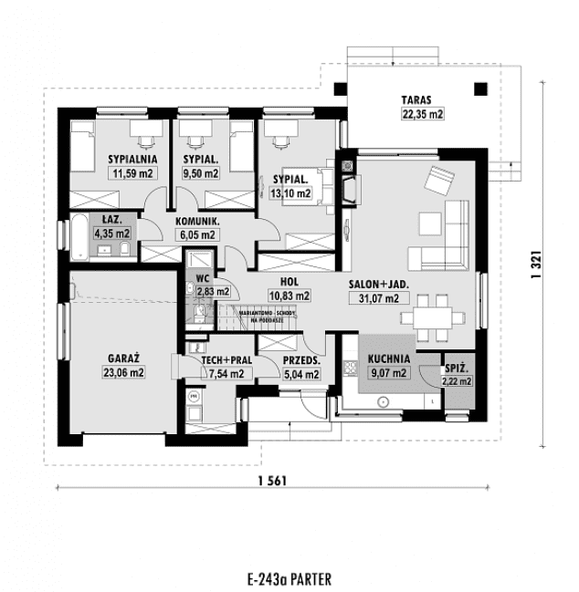 Rzut projektu E-243a -