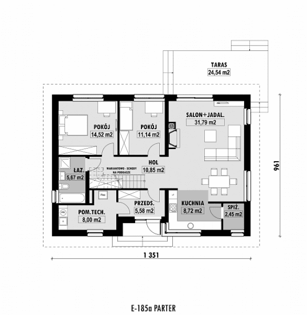 Rzut projektu E-185a -