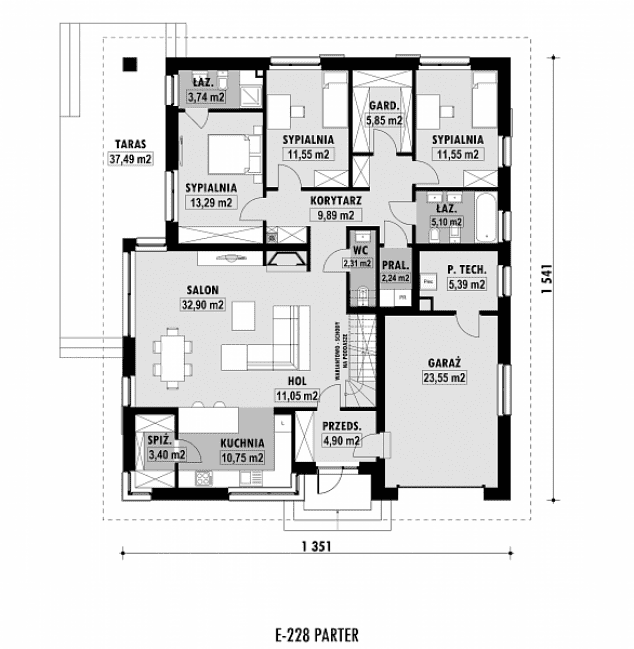 Rzut projektu E-228 -