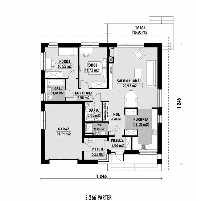 Rzut projektu E-266 -  