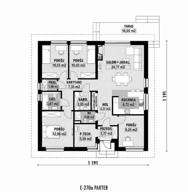 Rzut projektu E-270a -