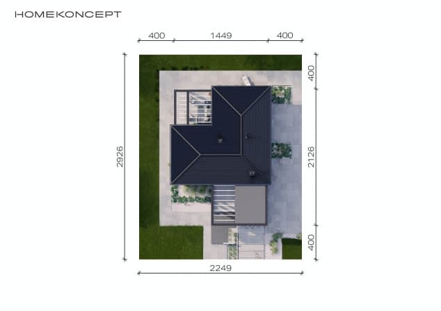 Rzut projektu HOMEKONCEPT 32 - Usytuowanie na działce