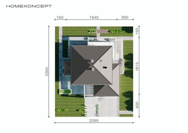 Rzut projektu HOMEKONCEPT 64 - Usytuowanie na działce