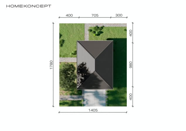 Rzut projektu Garaż HOMEKONCEPT G 04 - Usytuowanie na działce