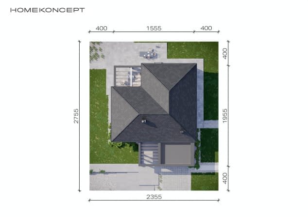 Rzut projektu HOMEKONCEPT 31 wariant 02 - Usytuowanie na działce