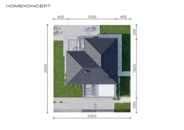Rzut projektu HOMEKONCEPT 31 wariant 04 - Usytuowanie na działce