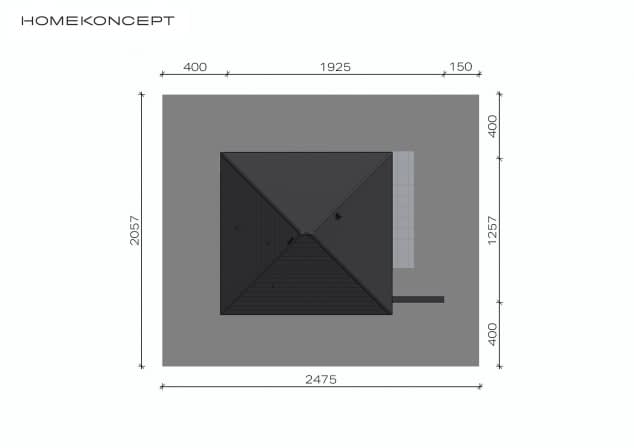 Rzut projektu HOMEKONCEPT 97 - Usytuowanie na działce