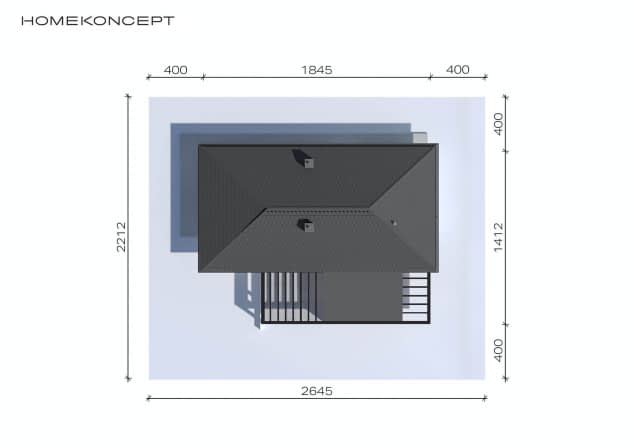 Rzut projektu HOMEKONCEPT 38 wariant 01 - Usytuowanie na działce