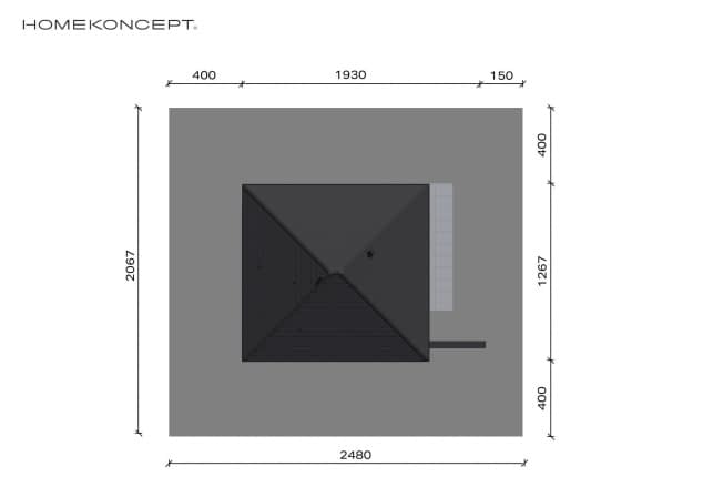 Rzut projektu HOMEKONCEPT 97 Ytong - Usytuowanie na działce