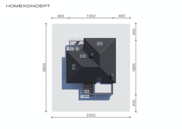 Rzut projektu HOMEKONCEPT 33 wariant 01 - Usytuowanie na działce