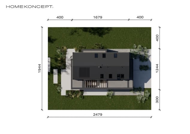 Rzut projektu HOMEKONCEPT 102 G2 - Usytuowanie na działce