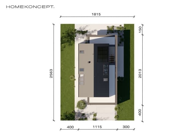 Rzut projektu HOMEKONCEPT 130 - Usytuowanie na działce