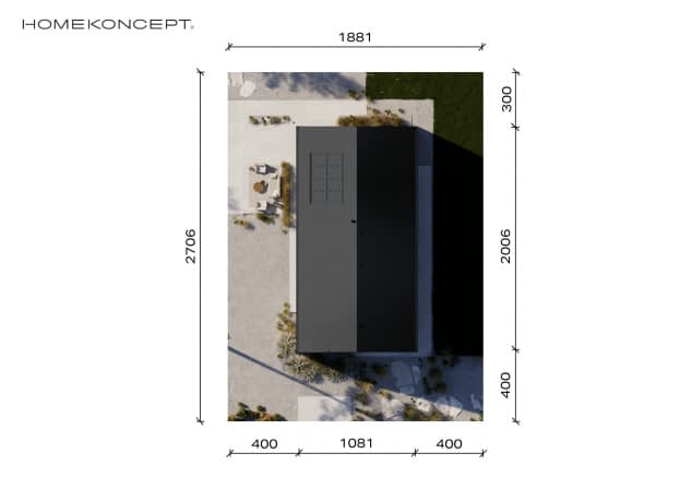 Rzut projektu HOMEKONCEPT 119 - Usytuowanie na działce