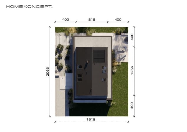 Rzut projektu HOMEKONCEPT 131 - Usytuowanie na działce