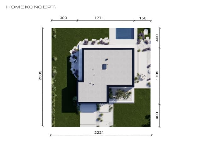 Rzut projektu HOMEKONCEPT 122 G2 - Usytuowanie na działce