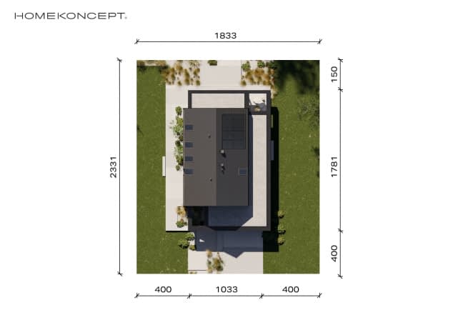 Rzut projektu HOMEKONCEPT 134 - Usytuowanie na działce