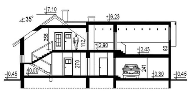 Rzut projektu WB-0050 - Przekrój
