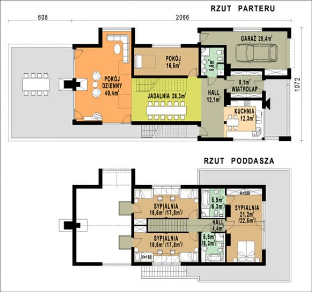 Rzut projektu WB-0043 - Parter