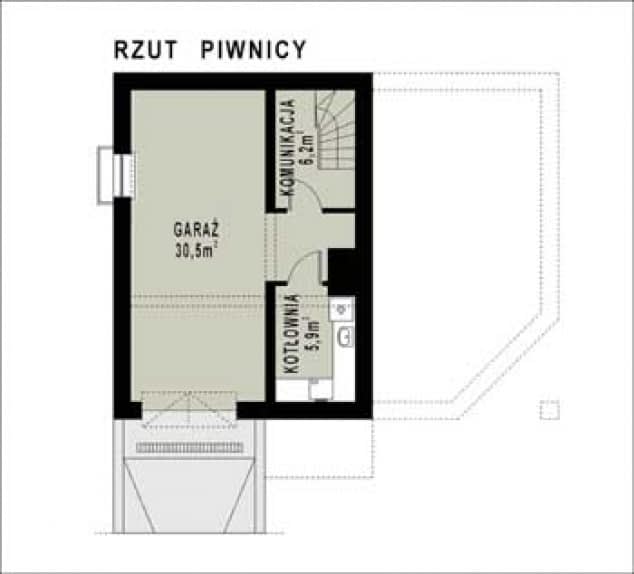 Rzut projektu WB-0029 - Piwnica