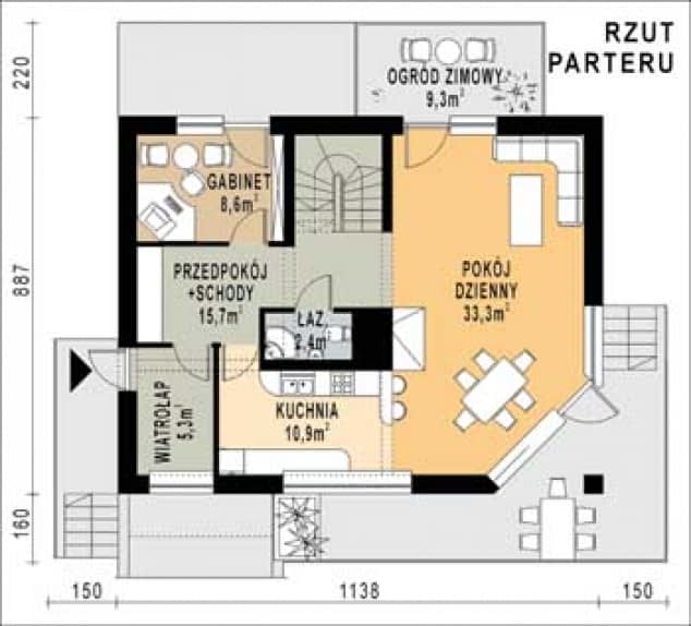 Rzut projektu WB-0029 - Parter