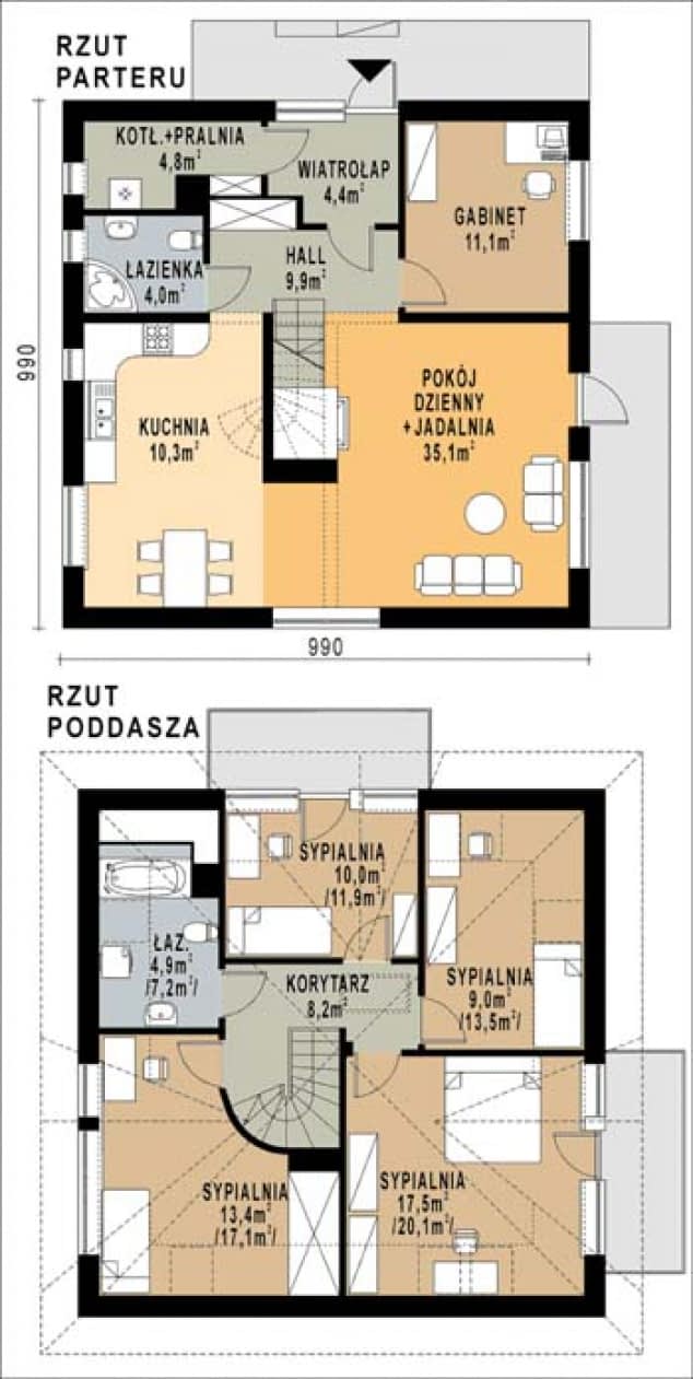 Rzut projektu WB-0028 - Parter