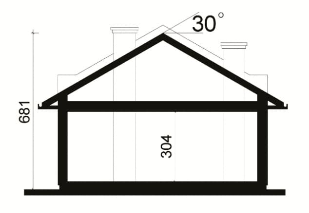 Rzut projektu WB-1034 - Przekrój