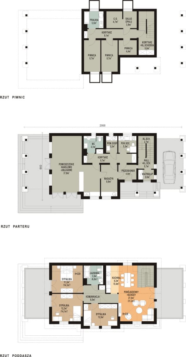 Rzut projektu WB-0084 - Parter