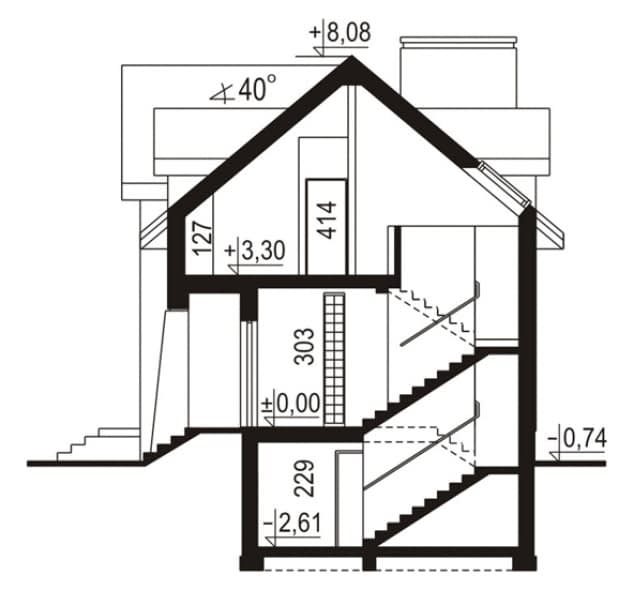 Rzut projektu WB-0084 - Przekrój