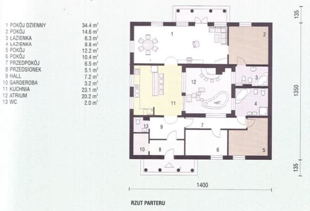 Rzut projektu WB-3375 - Parter