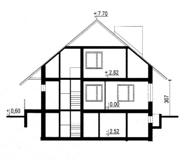 Rzut projektu WB-3310 - Przekrój