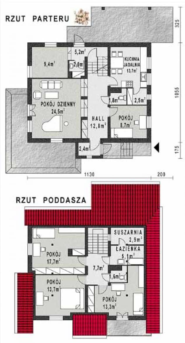Rzut projektu WB-3328 - Parter