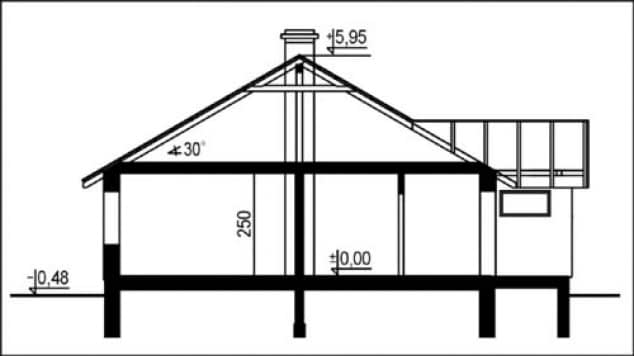 Rzut projektu WB-3334 - Przekrój