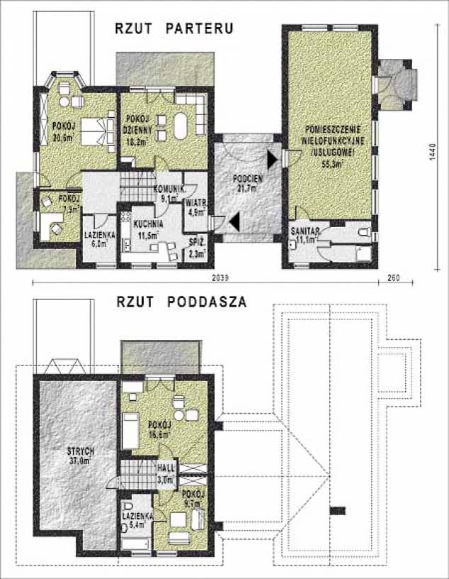 Rzut projektu WB-3338 - Parter