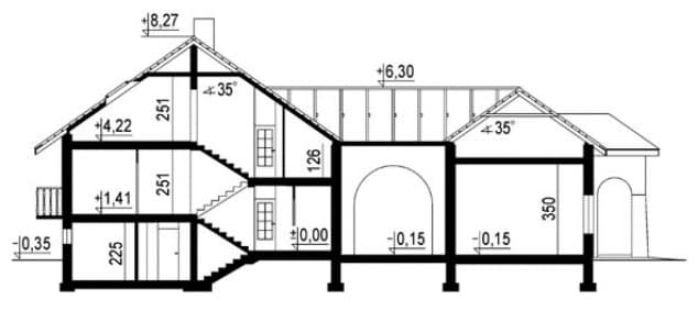 Rzut projektu WB-3338 - Przekrój