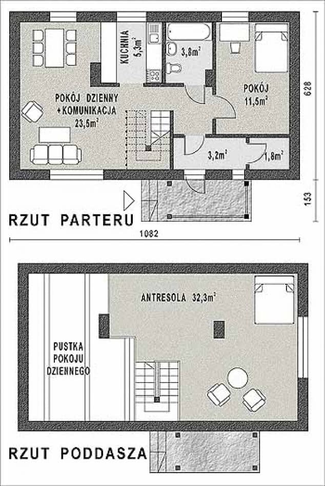 Rzut projektu WB-3341 - Parter