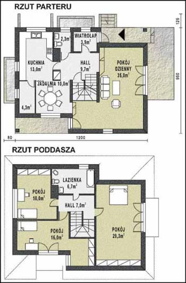Rzut projektu WB-3346 - Parter