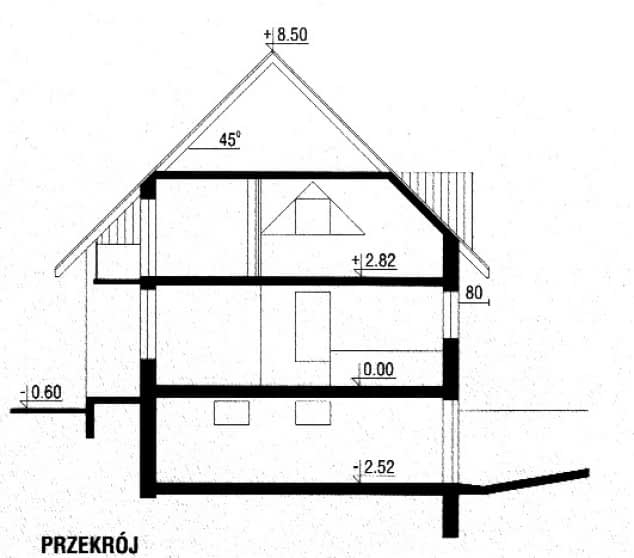 Rzut projektu WB-3346 - Przekrój