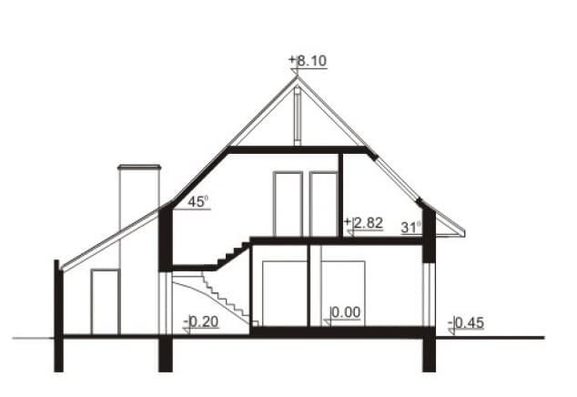 Rzut projektu WB-3347 - Przekrój