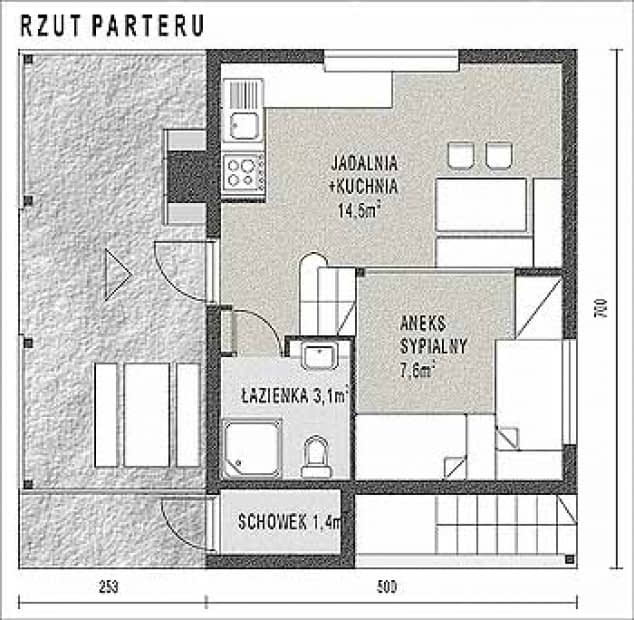 Rzut projektu WB-3349 - Parter