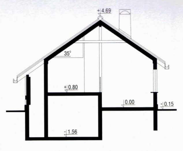 Rzut projektu WB-3349 - Przekrój