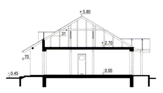 Rzut projektu WB-3351 - Przekrój