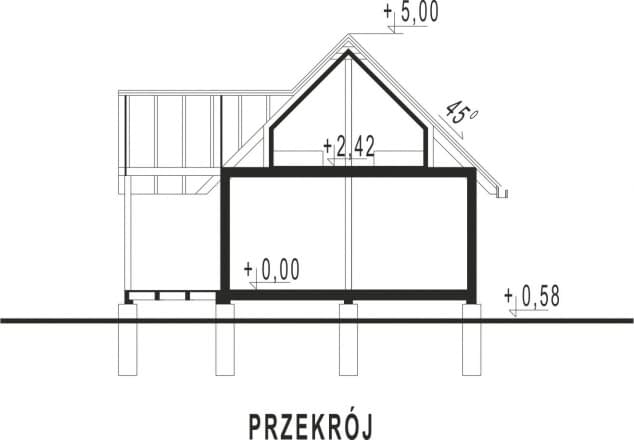 Rzut projektu WB-3358 - Przekrój