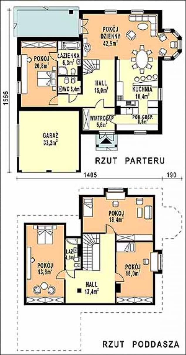 Rzut projektu WB-3372 - Parter