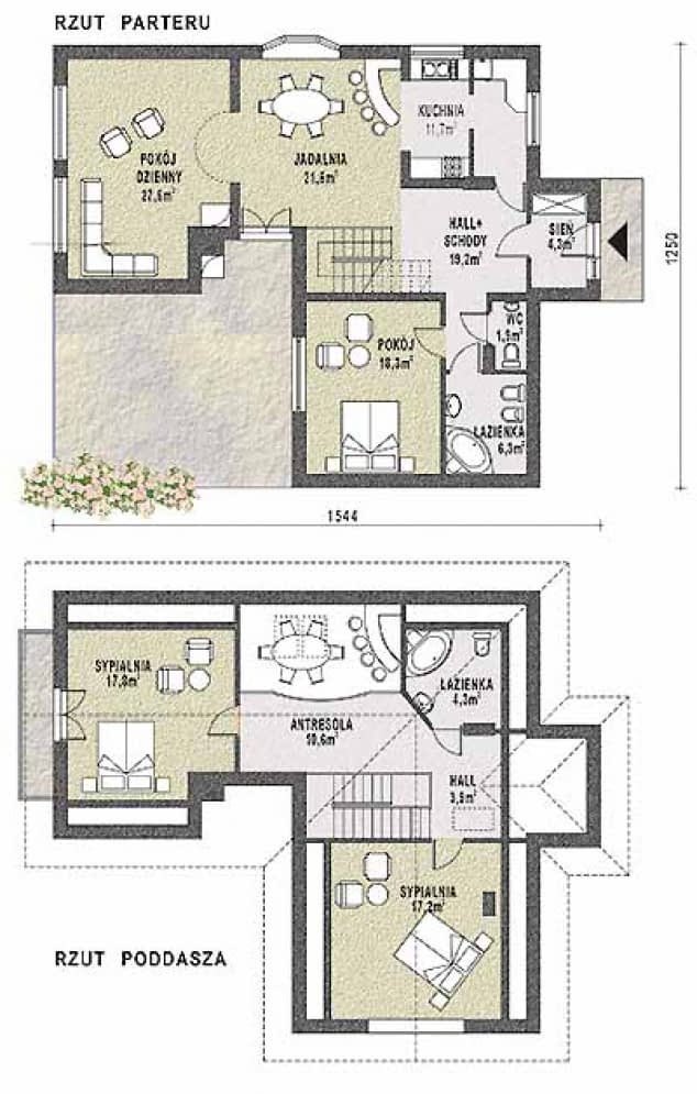 Rzut projektu WB-3376 - Parter