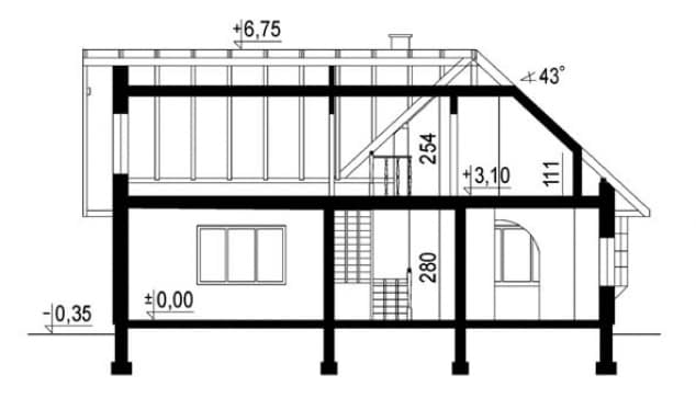 Rzut projektu WB-3376 - Przekrój